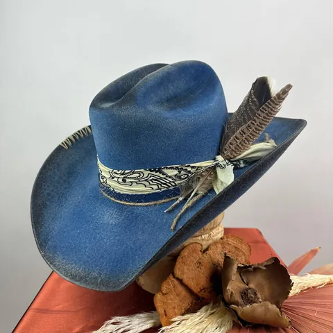 Vintage Westerse Wollen Vilt Cowboyhoed Verouderde Fedora Met Bandana Lint Veer Decoratie Voor Heren Dames Outdoor Party