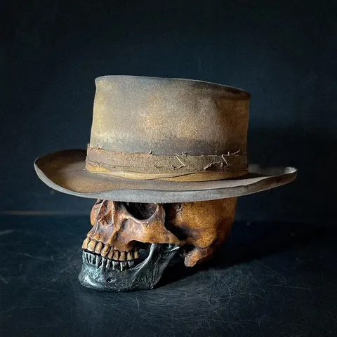 Vintage Wool Felt Distressed Fedora Hat Wide Brim Gothic Steampunk Cowboy Hat For Men Women Fashion Accessory Dark Brown