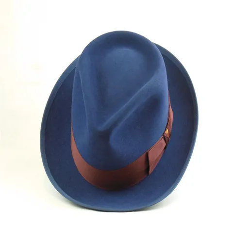 Unisex Wool Felt Fedora Hat Solid Color Vintage British Style Wide Brim Sunshade Hat With Satin Ribbon Bow Decor Gentleman Hat