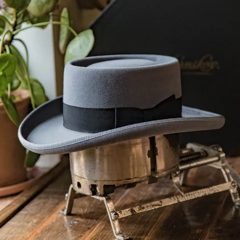 Sombrero Pork Pie de Fieltro de Lana 100% Vintage Para Hombre Mujer Moda Decoración de Cinta Fedora de Copa Plana Otoño Invierno