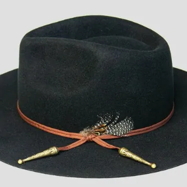 Sombrero Fedora Vintage para Mujer 100% Fieltro de Lana Con Decoración de Plumas Correa Trenzada Elegante Ala Ancha