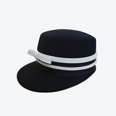 Damen Vintage Wollfilz Glockenhut Eleganter Reiterhut Mit Schleifendekoration Kontrastband Herbst Winter Mode Hut