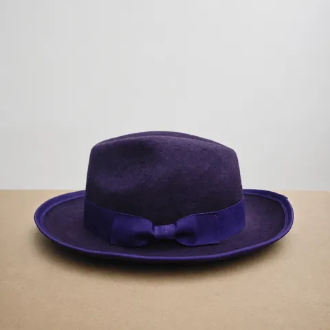 Sombrero Fedora de Lana Vintage para Hombre Mujer Sombrero de Jazz de Fieltro de Ala Ancha con Lazo de Cinta Grosgrain Otoño Invierno