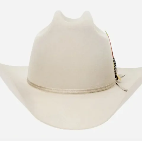 Western Cowboy Wool Felt Hat For Men Women Solid Color Beige Cattleman Hat With Feather Decoration Sunshade Outdoor Wear