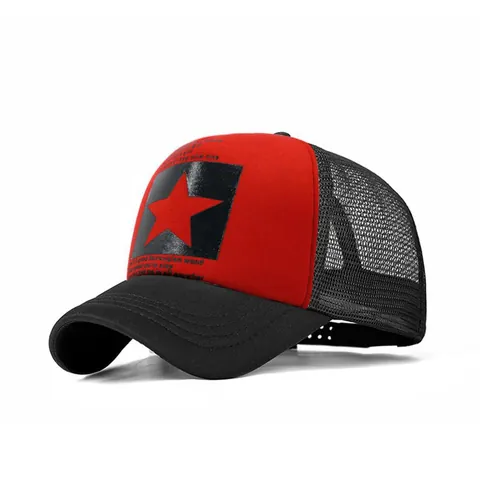 Unisex Stern Muster Mesh Trucker Cap Atmungsaktiv Verstellbar Baseballkappe Hip Hop Streetwear Outdoor Sonnenhut Für Damen Herren