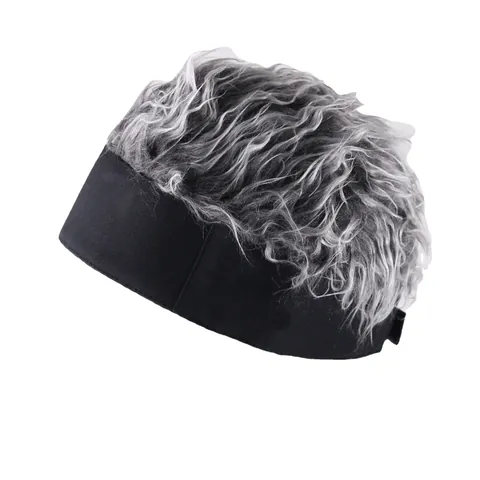 Divertente Cappello con Parrucca Novità Hip Hop Senza Visiera Berretto da Proprietario Capelli Corti a Punta in Cotone per Uomo Donna Festa Cosplay