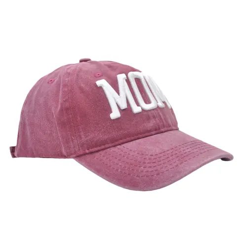 Berretto da Baseball in Cotone Lavato Vintage con Ricamo Lettere Mom Dad Cappello Parasole Regolabile per Uomo Donna Casual