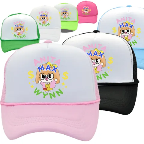 Anita Max Wynn Trucker Hat Drake Meme Cartoon Print Mesh Snapback Baseball Cap For Men Women Adjustable Breathable Summer Sun Hat