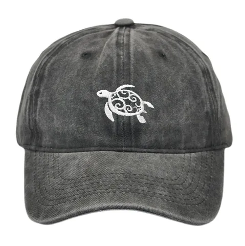 Berretto da Baseball Vintage in Cotone Lavato Con Ricamo a Tartaruga Distressed Cappello da Sole Regolabile Outdoor Casual Dad Hat Per Uomo Donna