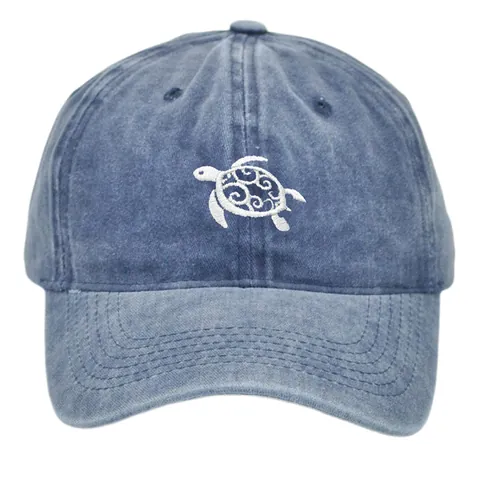 Berretto da Baseball Vintage in Cotone Lavato Con Ricamo a Tartaruga Distressed Cappello da Sole Regolabile Outdoor Casual Dad Hat Per Uomo Donna