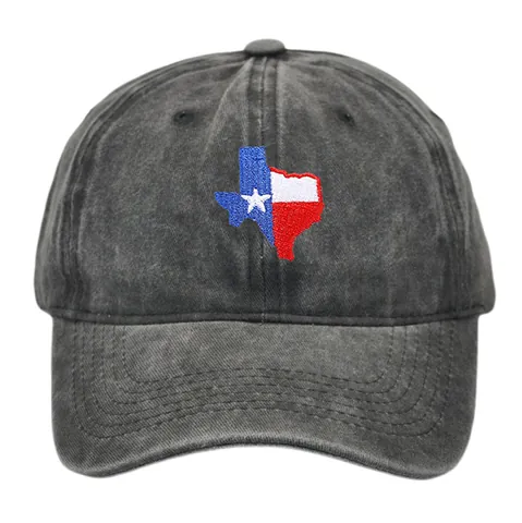 Vintage Washed Cotton Baseball Cap Texas State Map Flag Embroidery Distressed Dad Hat For Men Women Casual Outdoor Sunshade Adjustable Hat