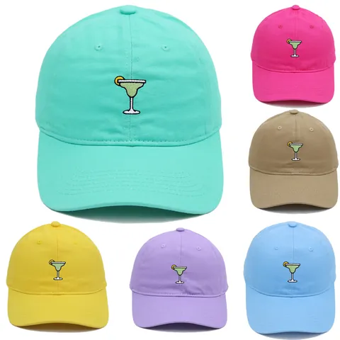 Berretto da Baseball in Cotone Unisex Ricamo Cocktail Margarita Parasole Dad Hat per Estate Viaggio all'aperto Berretto Sportivo Regolabile