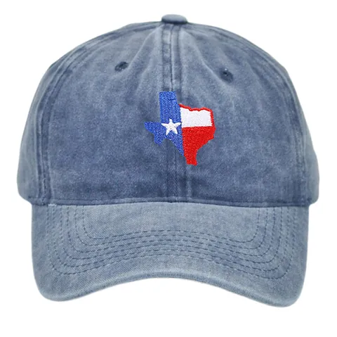 Vintage Washed Cotton Baseball Cap Texas State Map Flag Embroidery Distressed Dad Hat For Men Women Casual Outdoor Sunshade Adjustable Hat