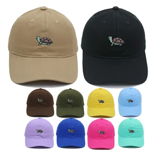 Cute Embroidered Turtle Baseball Cap Cotton Adjustable Sunshade Hat For Men Women Casual Animal Pattern Outdoor Sports Snapback