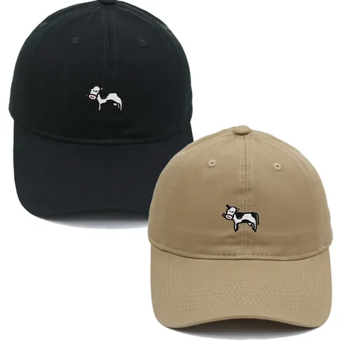 Cow Embroidered Soft Top Cotton Baseball Cap Cute Animal Pattern Sunshade Dad Hat Adjustable Outdoor Casual Men Women Cap
