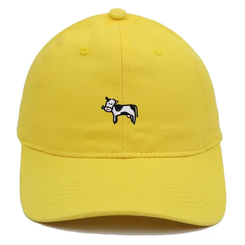 Cow Embroidered Soft Top Cotton Baseball Cap Cute Animal Pattern Sunshade Dad Hat Adjustable Outdoor Casual Men Women Cap