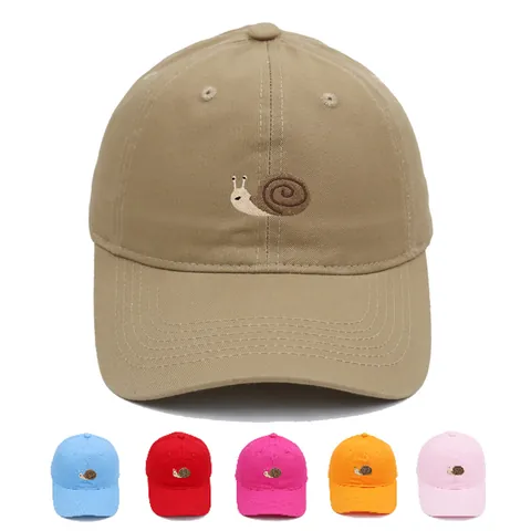 Women Summer Breathable Cotton Baseball Cap Unique Snail Embroidery Sun Hat Casual Sporty Adjustable Dad Hat For Outdoor Travel