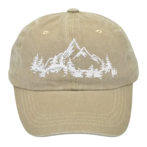 Vintage Gewaschene Baumwolle Baseballkappe Für Herren Damen Bergwald Stickerei Verstellbar Outdoor Sonnenhut Lässige Sportmütze