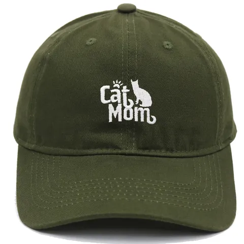 Baumwolle Cat Mom Bestickt Baseballkappe Für Damen Herren Personalisierte Tier Sonnenhut Outdoor Reisen Verstellbare Dad Hat