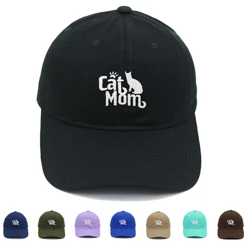 Baumwolle Cat Mom Bestickt Baseballkappe Für Damen Herren Personalisierte Tier Sonnenhut Outdoor Reisen Verstellbare Dad Hat