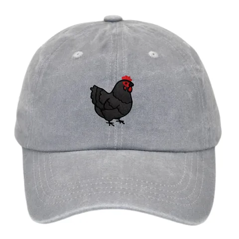 Berretto da Baseball in Cotone Lavato Vintage Ricamo Gallo Distressed Regolabile Cappello da Sole All'aperto Per Uomo Donna Casual