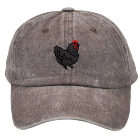 Berretto da Baseball in Cotone Lavato Vintage Ricamo Gallo Distressed Regolabile Cappello da Sole All'aperto Per Uomo Donna Casual