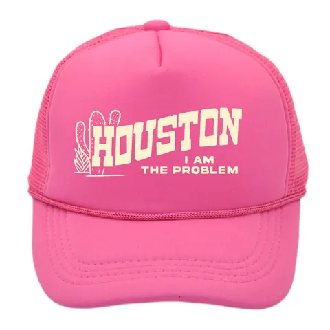 Cappello Trucker Stampa Houston Per Uomo Donna Estate Traspirante Mesh Baseball Cap Retro Hip Hop Regolabile Outdoor