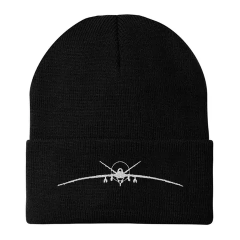 Heren Winter Warme Gebreide Muts Beanie Vliegtuig Drone Borduurwerk Hip Hop Street Style Omslagmuts Acryl Skull Cap Outdoor