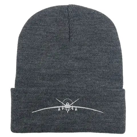 Heren Winter Warme Gebreide Muts Beanie Vliegtuig Drone Borduurwerk Hip Hop Street Style Omslagmuts Acryl Skull Cap Outdoor