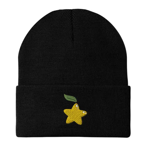 Bonnet en Tricot Acrylique Chaud d'Hiver pour Hommes et Femmes Broderie Étoile à Cinq Branches Cartoon Bonnet à Revers pour Ski et Sports de Plein Air