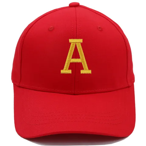Casquette de Baseball Unisexe Lettre A Brodée en Coton Réglable Chapeau Pare-soleil Extérieur Sportif Simple Accessoire de Mode