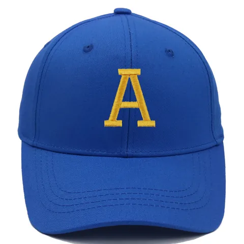 Casquette de Baseball Unisexe Lettre A Brodée en Coton Réglable Chapeau Pare-soleil Extérieur Sportif Simple Accessoire de Mode