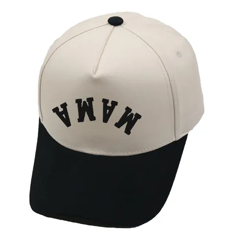 Gorra de Béisbol de Algodón Casual para Mujer Con Bordado de Letras MAMA Invertidas Bloque de Color Gorra Snapback para Protección Solar