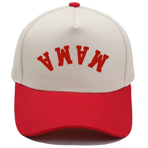 Gorra de Béisbol de Algodón Casual para Mujer Con Bordado de Letras MAMA Invertidas Bloque de Color Gorra Snapback para Protección Solar