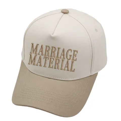 Vintage Cotton Trucker Hat Marriage Material Embroidery Baseball Cap Color Block Five Panel Adjustable Sun Hat For Unisex