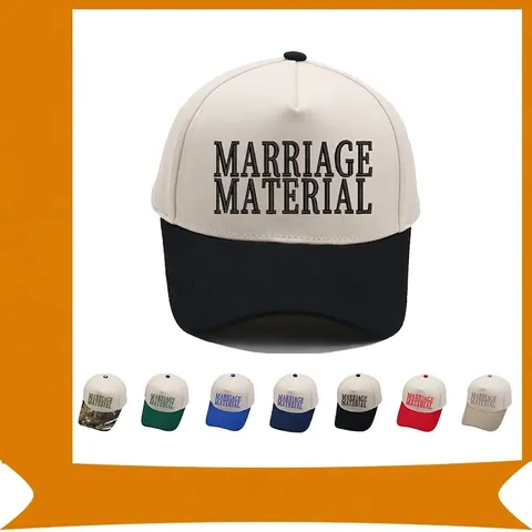 Vintage Cotton Trucker Hat Marriage Material Embroidery Baseball Cap Color Block Five Panel Adjustable Sun Hat For Unisex