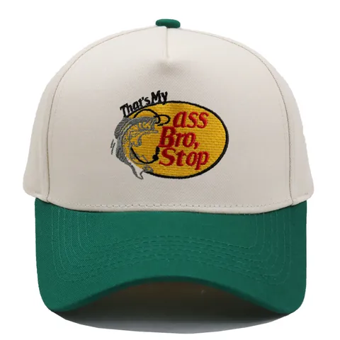 Casquette de Baseball Color Block avec Broderie Poisson pour Pêche en Plein Air Protection Solaire Réglable Coton Respirant Streetwear Hip Hop