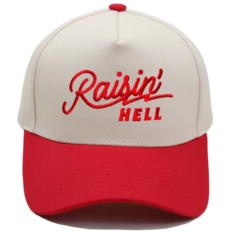 Gorra de Béisbol de Color de Contraste Bordada Raisin' Hell Sombrero de Sol de Algodón Ajustable para Hombres Mujeres