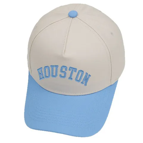 Gorra de Béisbol Houston Bordada en Color de Contraste Algodón Ajustable Retro Protección Solar al Aire Libre Street Style Dad Hat para Hombres Mujeres