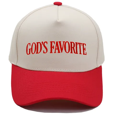 God's Favorite Geborduurde Katoenen Honkbalpet Mannen Vrouwen Casual Tweekleurig Gebogen Rand Zonnescherm Streetwear Trucker Hat