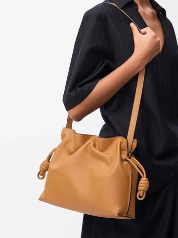 Borsa a Tracolla Minimalista in Pelle PU per Donna Grande Capacità Borsa a Spalla Pieghettata a Nuvola Con Coulisse a Nodo