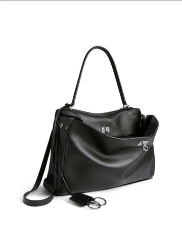 Sac Tote pour Femmes en Cuir Véritable de Première Couche Grande Capacité Vintage Minimaliste Sac à Main Boucle Argent Bandoulière
