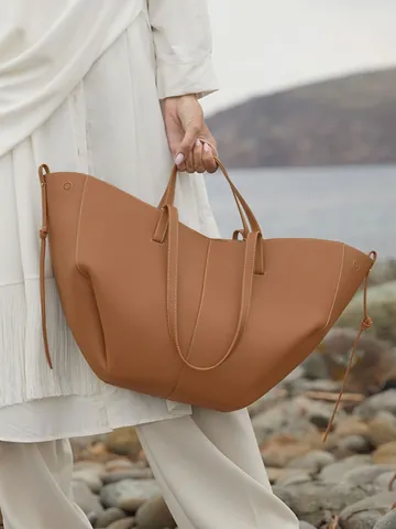 Bolso Tote de Cuero PU de Gran Capacidad para Mujer Bolso de Hombro Alado Pespunte en Contraste Minimalista Bolso de Diario