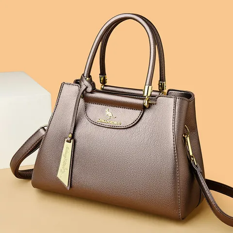 Dames Grote Capaciteit PU Leer Tote Tas Litchi Korrel Handtas Crossbody Riem Woon-werkverkeer Werk Mode Tas