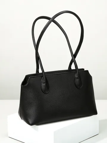 Grote Capaciteit Kiezelstructuur PU Leren Schoudertas Voor Dames Minimalistische Mode Tote Bag Voor Woon-werkverkeer
