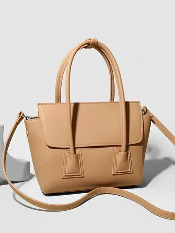 Bolso de Mano para Mujer de Cuero PU Saffiano Gran Capacidad Bolso de Bandolera con Tapa Urbano Minimalista para Viaje Mujer
