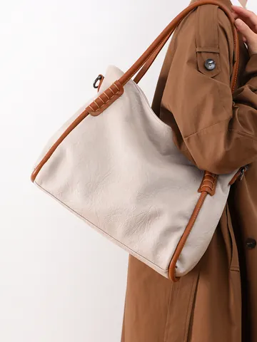 Women's Fashion PU Leather Tote Bag Large Capacity Shoulder Bag Urban Simple Commuter Handbag With Adjustable Strap Lychee Texture