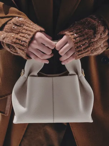 Bolso de Mano Nube para Mujer Cuir PU Grano de Lichi Minimalista Plisado Gran Capacidad Bandolera Asa Superior Viaje Diario