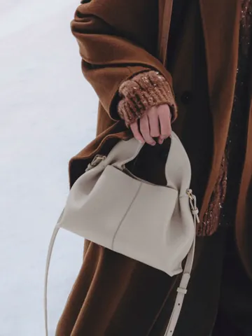 Bolso de Mano Nube para Mujer Cuir PU Grano de Lichi Minimalista Plisado Gran Capacidad Bandolera Asa Superior Viaje Diario