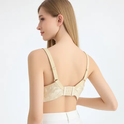 Reggiseno Sexy in Pizzo da Donna Con Fodera in 100% Seta di Gelso Senza Ferretto Push Up Coppe Sottili Intimo Ricamato